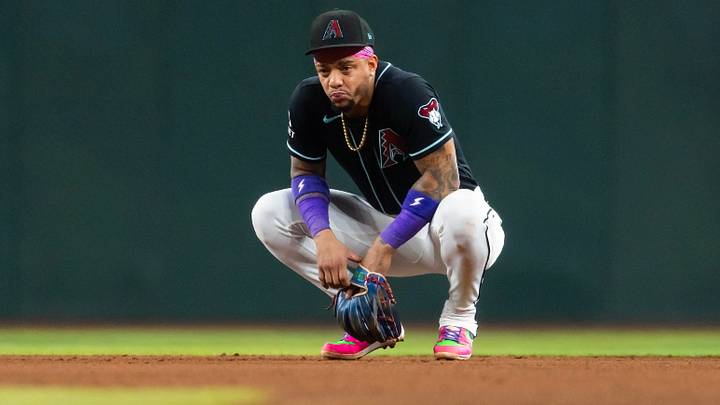 Aug 10, 2026; Phoenix, Arizona, USA; Arizona Diamondbacks second baseman Ketel Marte against the Colorado Rockies at Chase Field. Mandatory Credit: Mark J. Rebilas-Imagn Images