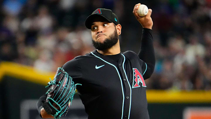 Arizona Diamondbacks starting pitcher Eduardo Rodriguez (57) throws to the Seattle Mariners in the first inning at Chase Field in Phoenix on June 11, 2025.