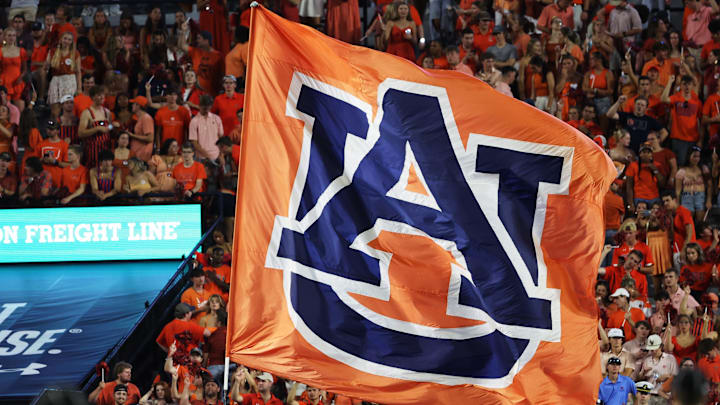 Aug 31, 2024; Auburn, Alabama, USA; An Auburn flag flies after an Auburn Tigers touchdown in the game against the against the Alabama A&M Bulldogs during the second quarter at Jordan-Hare Stadium. Mandatory Credit: John Reed-Imagn Images Aug 31, 2024; Auburn, Alabama, USA; An Auburn flag flies after an Auburn Tigers touchdown in the game against the against the Alabama A&M Bulldogs during the second quarter at Jordan-Hare Stadium. Mandatory Credit: John Reed-Imagn Images