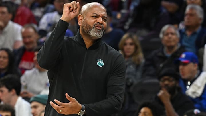 Apr 4, 2026; Philadelphia, Pennsylvania, USA; Detroit Pistons head coach J.B. Bickerstaff against the Philadelphia 76ers during the second half at Xfinity Mobile Arena.