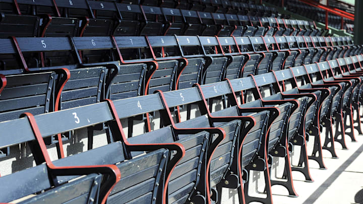 April 13, 2012; Boston, MA, USA; A general view of empty seats on opening day at Fenway Park prior to a game between the Boston Red Sox and Tampa Bay Rays. Mandatory Credit: Bob DeChiara-Imagn Images