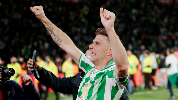 Joaquín celebró el título de la Copa del Rey