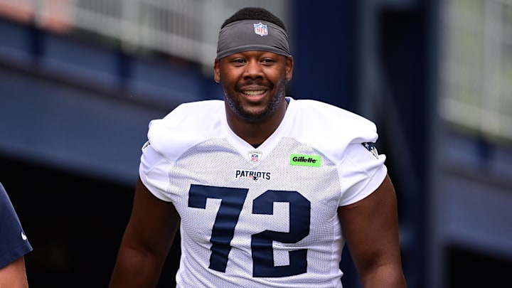 The Atlanta Falcons signed former New England Patriots offensive tackle Tyrone Wheatley Jr. to their practice squad Monday.