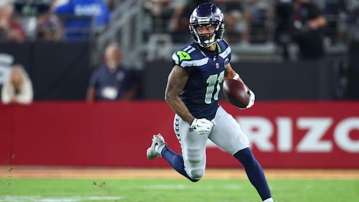 Seattle Seahawks wide receiver Jaxon Smith-Njigba runs against the Arizona Cardinals.