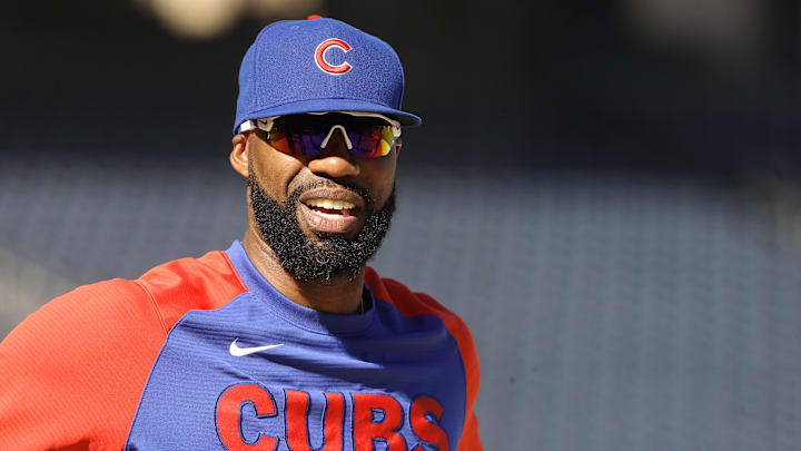 Jun 21, 2022; Pittsburgh, Pennsylvania, USA;  Chicago Cubs right fielder Jason Heyward (22) looks on during batting practice before the game against the Pittsburgh Pirates at PNC Park.