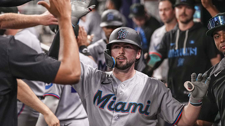 Miami Marlins catcher Liam Hicks.