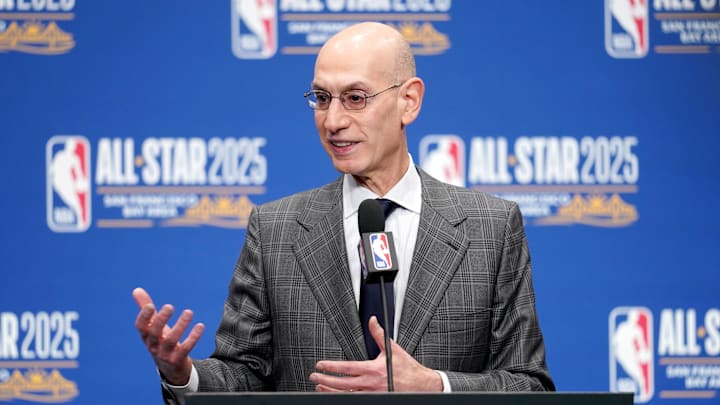 NBA commissioner Adam Silver speaks in a press conference