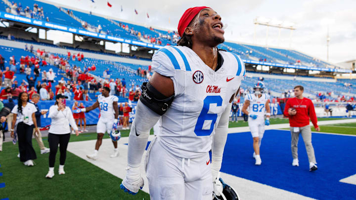 Sep 6, 2025; Lexington, Kentucky, USA; Mississippi Rebels linebacker TJ Dottery (6) runs off the field after the game against the Kentucky Wildcats at Kroger Field. Mandatory Credit: Jordan Prather-Imagn Images Sep 6, 2025; Lexington, Kentucky, USA; Mississippi Rebels linebacker TJ Dottery (6) runs off the field after the game against the Kentucky Wildcats at Kroger Field. Mandatory Credit: Jordan Prather-Imagn Images