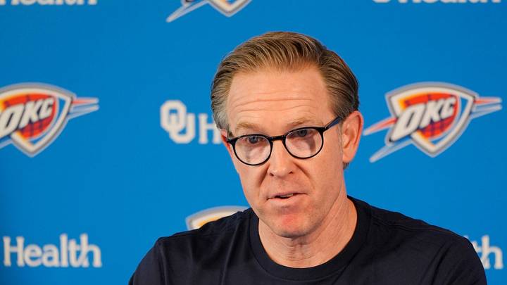 Sam Presti, Thunder General Manager, has his end-of-season media access, Monday, June 8, 2026. Sam Presti, Thunder General Manager, has his end-of-season media access, Monday, June 8, 2026.
