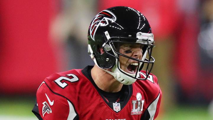 Atlanta Falcons quarterback Matt Ryan reacts after a touchdown pass against the New England Patriots in Super Bowl LI Atlanta Falcons quarterback Matt Ryan reacts after a touchdown pass against the New England Patriots in Super Bowl LI