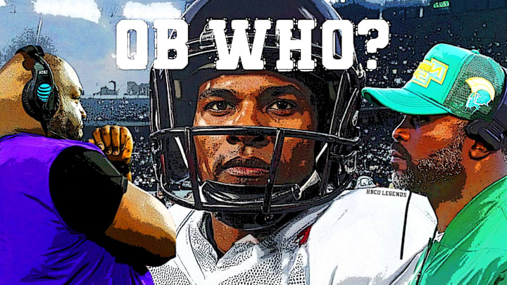 QB WHO?  Early quarterback decisions are in store for Coaches Michael Vick and Tremaine Jackson.