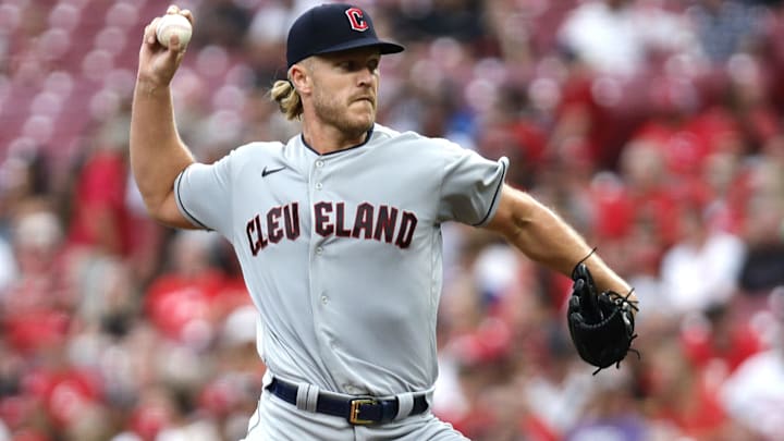 Aug 16, 2023; Cincinnati, Ohio, USA; Cleveland Guardians starting pitcher Noah Syndergaard (34)
