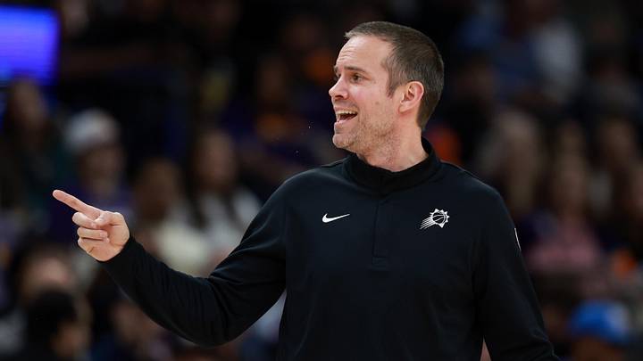 Jan 4, 2026; Phoenix, Arizona, USA; Phoenix Suns head coach Jordan Ott reacts against the Oklahoma City Thunder in the second half at Mortgage Matchup Center. Mandatory Credit: Mark J. Rebilas-Imagn Images Jan 4, 2026; Phoenix, Arizona, USA; Phoenix Suns head coach Jordan Ott reacts against the Oklahoma City Thunder in the second half at Mortgage Matchup Center. Mandatory Credit: Mark J. Rebilas-Imagn Images