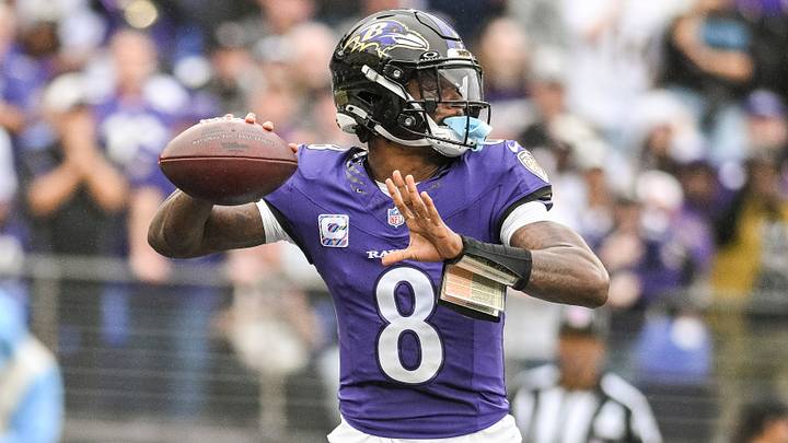 Baltimore Ravens quarterback Lamar Jackson (8) drops back to pass during the first half against the Tennessee Titans at M&T Bank Stadium. Mandatory Credit: Tommy Gilligan-Imagn Images