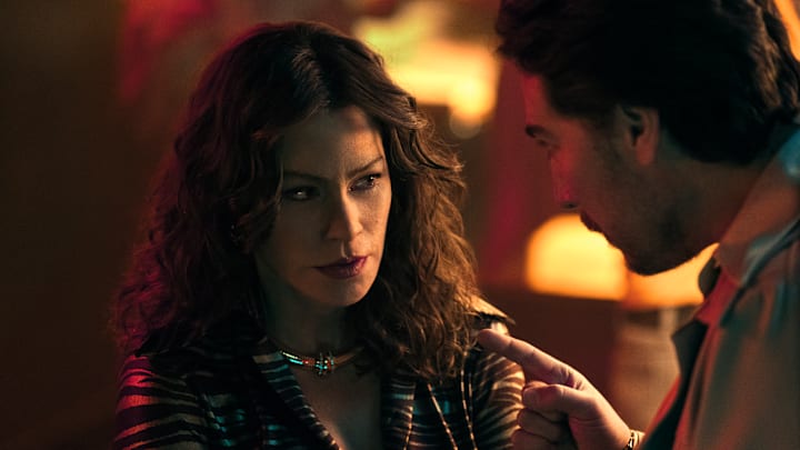 Griselda. Sofia Vergara as Griselda, Alberto Ammann as Alberto Bravo in episode 101 of Griselda. Cr. Elizabeth Morris/Netflix © 2023