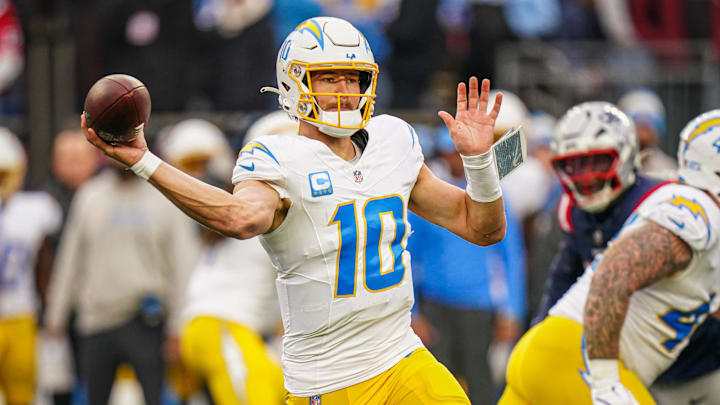 Justin Herbert and the Chargers are road underdogs in New England.