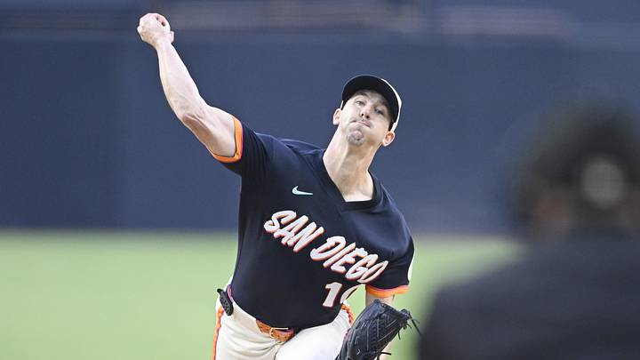 May 22, 2026; San Diego, California, USA; San Diego Padres pitcher Walker Buehler (10) delivers during the first inning against the Athletics at Petco Park. Mandatory Credit: Denis Poroy-Imagn Images May 22, 2026; San Diego, California, USA; San Diego Padres pitcher Walker Buehler (10) delivers during the first inning against the Athletics at Petco Park. Mandatory Credit: Denis Poroy-Imagn Images
