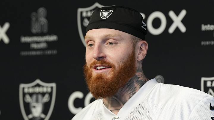 Las Vegas Raiders defensive end Maxx Crosby speaks during a news conference during organized team activities.