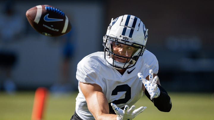 BYU wide receiver Chase Roberts at Fall Camp