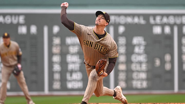Apr 5, 2026; Boston, Massachusetts, USA; San Diego Padres starting pitcher Walker Buehler (10) pitches against the Boston Red Sox during the first inning at Fenway Park. Mandatory Credit: Eric Canha-Imagn Images Apr 5, 2026; Boston, Massachusetts, USA; San Diego Padres starting pitcher Walker Buehler (10) pitches against the Boston Red Sox during the first inning at Fenway Park. Mandatory Credit: Eric Canha-Imagn Images