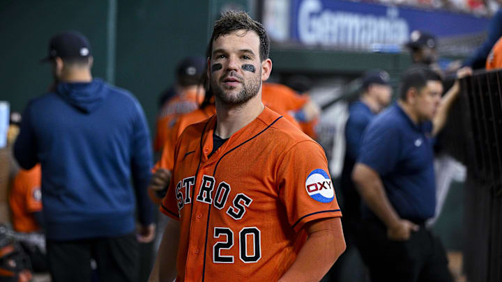 Jul 3, 2023; Arlington, Texas, USA; Houston Astros center fielder Chas McCormick (20) during the