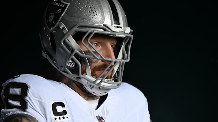 Las Vegas Raiders defensive end Maxx Crosby in the tunnel against the Philadelphia Eagles at Lincoln Financial Field. 