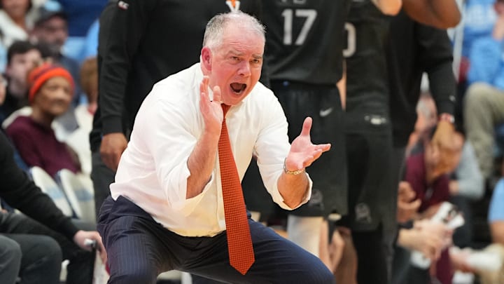 Feb 28, 2026; Chapel Hill, North Carolina, USA; Virginia Tech Hokies head coach Mike Young reacts in the second half at Dean E. Smith Center. Mandatory Credit: Bob Donnan-Imagn Images Feb 28, 2026; Chapel Hill, North Carolina, USA; Virginia Tech Hokies head coach Mike Young reacts in the second half at Dean E. Smith Center. Mandatory Credit: Bob Donnan-Imagn Images