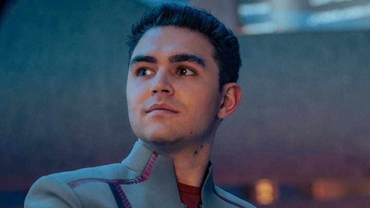 L-R: George Hawkins as Darem and Karim Diané as Jay-Den in season 1, episode 8, of Star Trek: Starfleet Academy streaming on Paramount+. Photo Credit: John Medland/Paramount+ L-R: George Hawkins as Darem and Karim Diané as Jay-Den in season 1, episode 8, of Star Trek: Starfleet Academy streaming on Paramount+. Photo Credit: John Medland/Paramount+