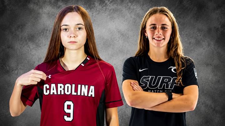 New Jersey girls soccer stars – Anastasia Showler-Little (left) and Kennedy Wallace – have forged unique high school journeys, but paths have led them to the University of South Carolina for their college careers.