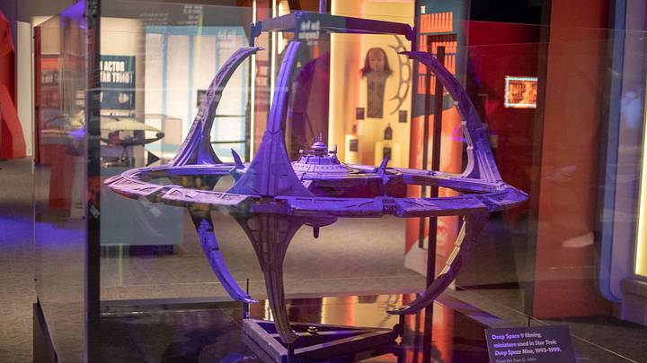 A miniature used in the filming of Deep Space Nine, at The Children's Museum of Indianapolis, Indianapolis, Wednesday, Jan. 23, 2019. The show is made up of set pieces, ship models, and outfits used during various Star Trek shows and movies, is on display at the museum from Feb. 2 through April 7, 2019.
Trekkie Memorabilia Comes To Children S Museum A miniature used in the filming of Deep Space Nine, at The Children's Museum of Indianapolis, Indianapolis, Wednesday, Jan. 23, 2019. The show is made up of set pieces, ship models, and outfits used during various Star Trek shows and movies, is on display at the museum from Feb. 2 through April 7, 2019.
Trekkie Memorabilia Comes To Children S Museum