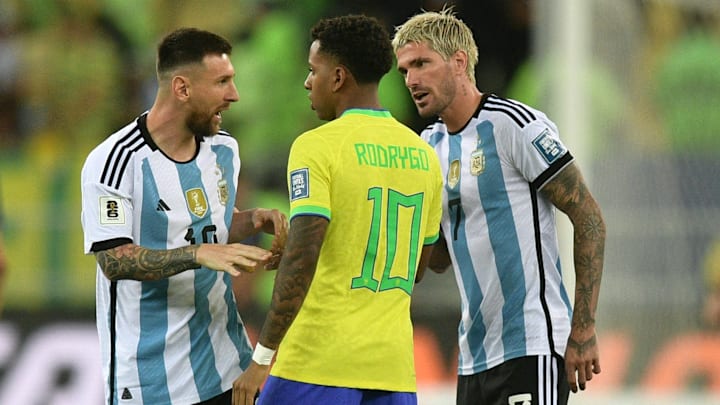 Rodrygo increpó varias veces a Lionel Messi durante el partido de Argentina y Brasil por las Eliminatorias Conmebol 