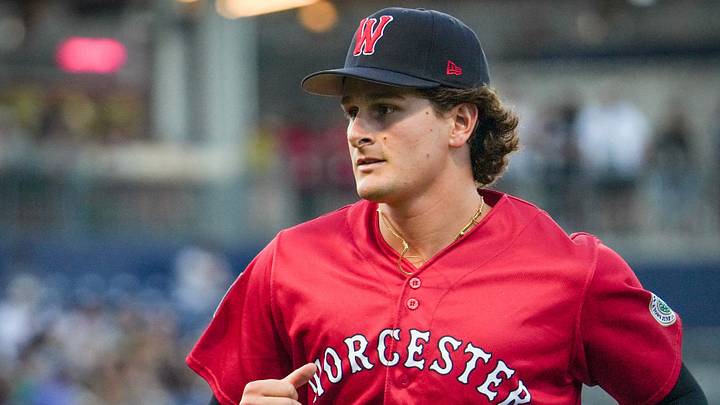 Worcester’s Roman Anthony runs off the field at Polar Park Aug. 25 during a game against Scranton/Wilkes-Barre.