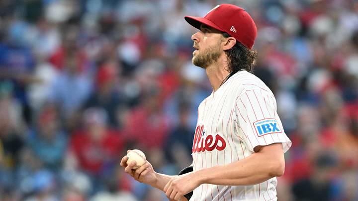 Jun 29, 2026; Philadelphia, Pennsylvania, USA; Philadelphia Phillies pitcher Aaron Nola (27) reacts after allowing a home run against the Pittsburgh Pirates during the fifth inning at Citizens Bank Park. Mandatory Credit: Eric Hartline-Imagn Images Jun 29, 2026; Philadelphia, Pennsylvania, USA; Philadelphia Phillies pitcher Aaron Nola (27) reacts after allowing a home run against the Pittsburgh Pirates during the fifth inning at Citizens Bank Park. Mandatory Credit: Eric Hartline-Imagn Images
