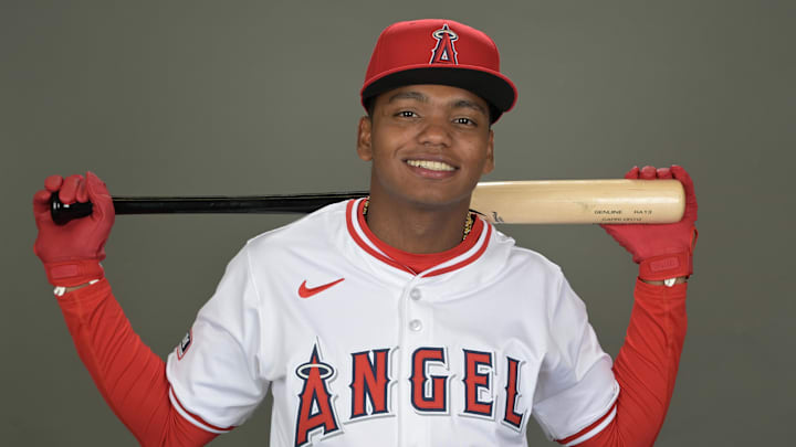 Feb 21, 2024; Tempe, AZ, USA; Los Angeles Angels Nelson Rada (75) poses for a photo on media day in Tempe, AZ. Mandatory Credit: Jayne Kamin-Oncea-Imagn Images Feb 21, 2024; Tempe, AZ, USA; Los Angeles Angels Nelson Rada (75) poses for a photo on media day in Tempe, AZ. Mandatory Credit: Jayne Kamin-Oncea-Imagn Images