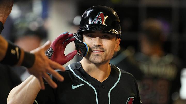 Apr 29, 2026; Milwaukee, Wisconsin, USA; Arizona Diamondbacks right fielder Corbin Carroll (7) celebrates in the dugout after hitting a home run against the Milwaukee Brewers in the ninth inning at American Family Field. Mandatory Credit: Michael McLoone-Imagn Images Apr 29, 2026; Milwaukee, Wisconsin, USA; Arizona Diamondbacks right fielder Corbin Carroll (7) celebrates in the dugout after hitting a home run against the Milwaukee Brewers in the ninth inning at American Family Field. Mandatory Credit: Michael McLoone-Imagn Images