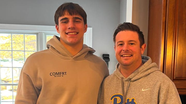 Pitt Football offensive coordinator Kade Bell offers Class of 2026 Peters Township WR/DE Lucas Shanafelt