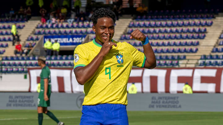 Endrick marcou o gol da vitória da Seleção na abertura do Torneio Pré-Olímpico.