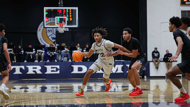 Notre Dame's Josiah Nance drives to the basket against JSerra at home Wednesday night.