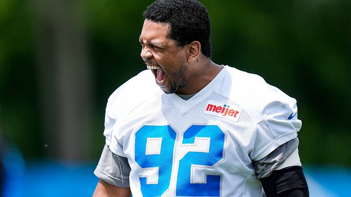 Detroit Lions defensive end Marcus Davenport (92) Detroit Lions defensive end Marcus Davenport (92)