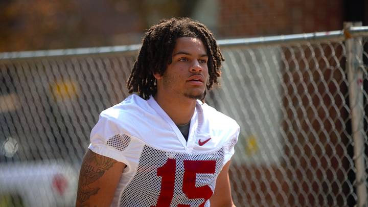 FSU football's Jayvan Boggs walks into the first spring practice of the spring season on Wednesday, March 19, 2025