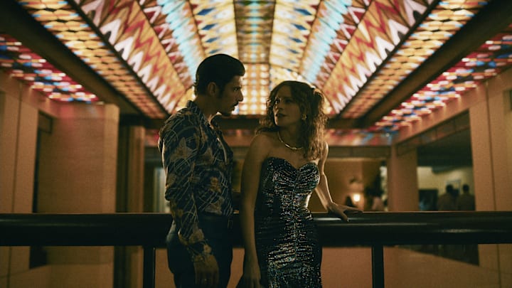 Griselda. Alberto Guerra as Dario, Sofia Vergara as Griselda in episode 103 of Griselda. Cr. Courtesy of Netflix © 2023
