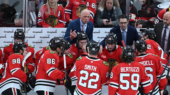 Oct 13, 2026; Chicago, Illinois, USA; Chicago Blackhawks head coach Jeff Blashill directs the team during the third period against the Pittsburgh Penguins at United Center. Mandatory Credit: Matt Marton-Imagn Images Oct 13, 2026; Chicago, Illinois, USA; Chicago Blackhawks head coach Jeff Blashill directs the team during the third period against the Pittsburgh Penguins at United Center. Mandatory Credit: Matt Marton-Imagn Images