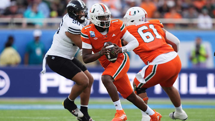 Miami quarterback Cam Ward is projected to be the No. 1 pick in the 2025 NFL draft.