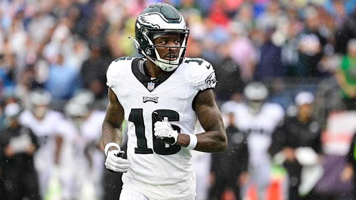 Sep 10, 2023; Foxborough, Massachusetts, USA; Philadelphia Eagles wide receiver Quez Watkins (16)