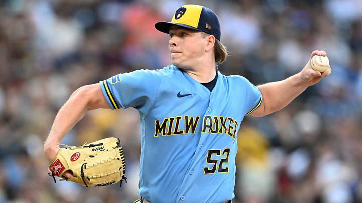 Aug 11, 2026; San Diego, California, USA; Milwaukee Brewers pitcher Kyle Harrison (52) delivers during the first inning against the San Diego Padres at Petco Park. Mandatory Credit: Denis Poroy-Imagn Images Aug 11, 2026; San Diego, California, USA; Milwaukee Brewers pitcher Kyle Harrison (52) delivers during the first inning against the San Diego Padres at Petco Park. Mandatory Credit: Denis Poroy-Imagn Images