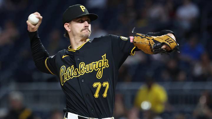 May 26, 2026; Pittsburgh, Pennsylvania, USA; Pittsburgh Pirates relief pitcher Brandan Bidois (77) pitches against the Chicago Cubs during the seventh inning at PNC Park. Mandatory Credit: Charles LeClaire-Imagn Images May 26, 2026; Pittsburgh, Pennsylvania, USA; Pittsburgh Pirates relief pitcher Brandan Bidois (77) pitches against the Chicago Cubs during the seventh inning at PNC Park. Mandatory Credit: Charles LeClaire-Imagn Images