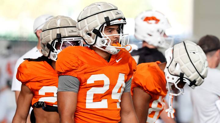 Oklahoma State running back Caleb Hawkins. Oklahoma State running back Caleb Hawkins.