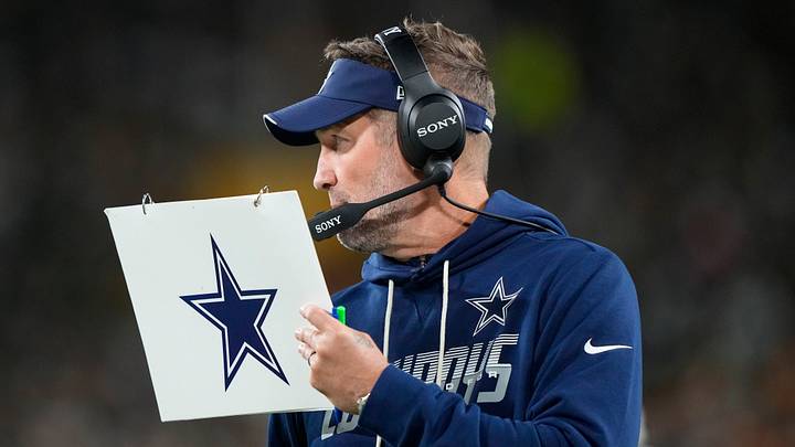 Dallas Cowboys head coach Brian Schottenheimer during the game against the Green Bay Packers at Lambeau Field. Dallas Cowboys head coach Brian Schottenheimer during the game against the Green Bay Packers at Lambeau Field.