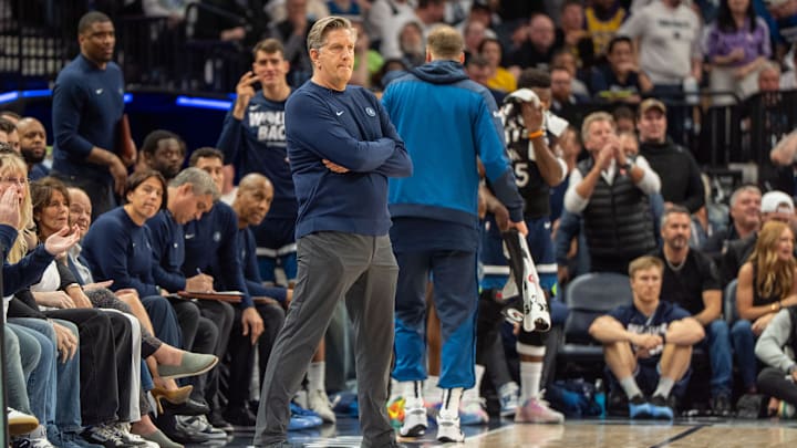 Minnesota Timberwolves head coach Chris Finch watches play against the Los Angeles Lakers in the second quarter during Game 4 of their first-round playoff series at Target Center in Minneapolis on April 27, 2025. Minnesota Timberwolves head coach Chris Finch watches play against the Los Angeles Lakers in the second quarter during Game 4 of their first-round playoff series at Target Center in Minneapolis on April 27, 2025.