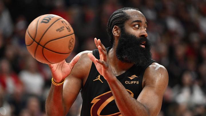 Apr 26, 2026; Toronto, Ontario, CAN; Cleveland Cavaliers guard James Harden (1) looks away while making a pass against the Toronto Raptors during game four of the first round of the 2026 NBA Playoffs at Scotiabank Arena. Mandatory Credit: Dan Hamilton-Imagn Images Apr 26, 2026; Toronto, Ontario, CAN; Cleveland Cavaliers guard James Harden (1) looks away while making a pass against the Toronto Raptors during game four of the first round of the 2026 NBA Playoffs at Scotiabank Arena. Mandatory Credit: Dan Hamilton-Imagn Images
